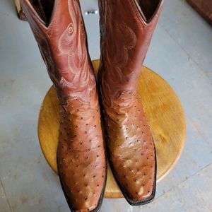 Mens Tony lame full quill ostrich boots
